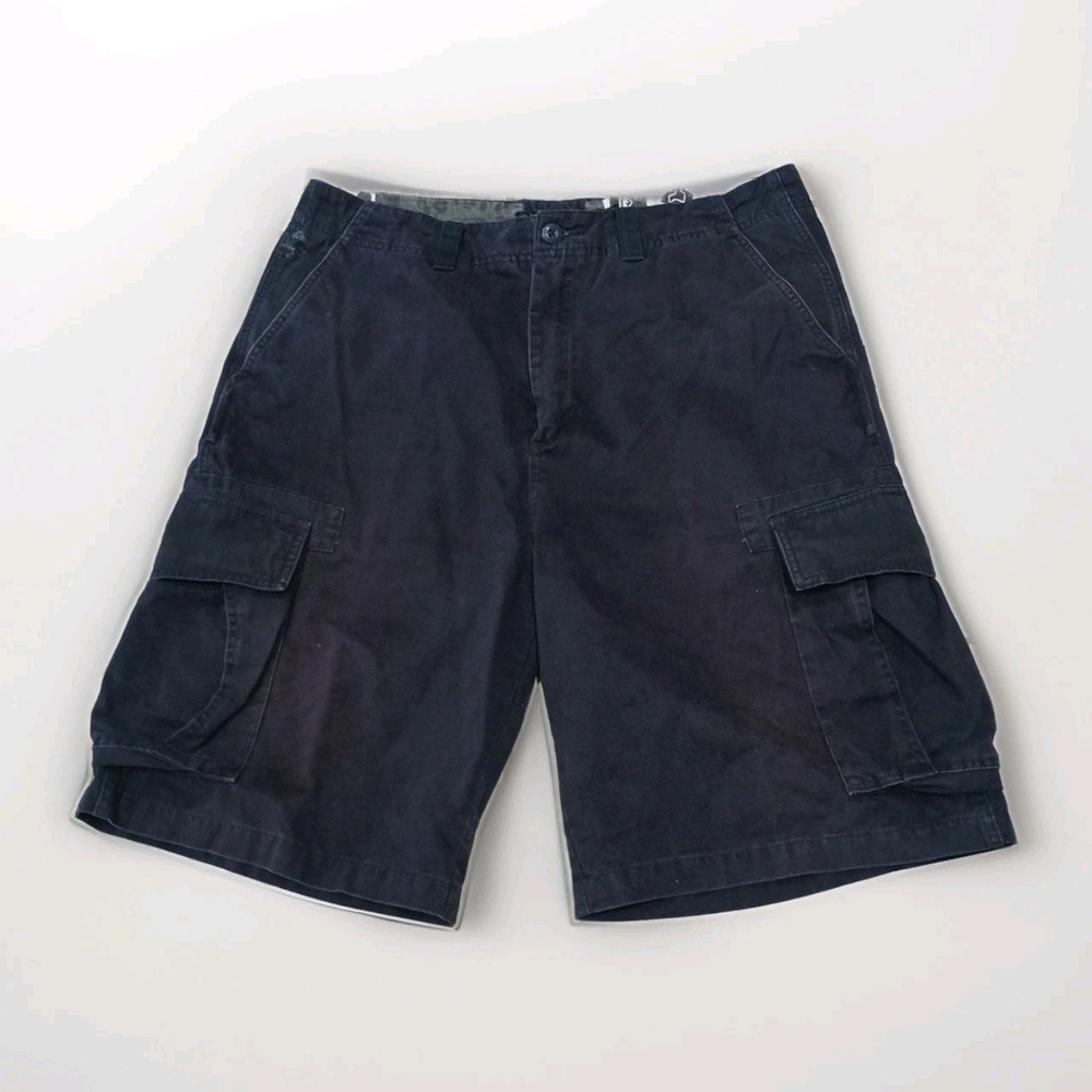 Quiksilver Cargo Shorts Mens 36 Navy Pockets Hiking Climbing 100% Cotton